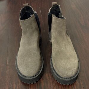 Zara Girls Chelsea Brown Suede Ankle Boots